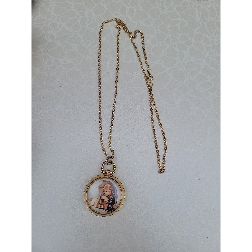 Hummel Umbrella Girl HU 8003 Pocket Watch Needs Battery